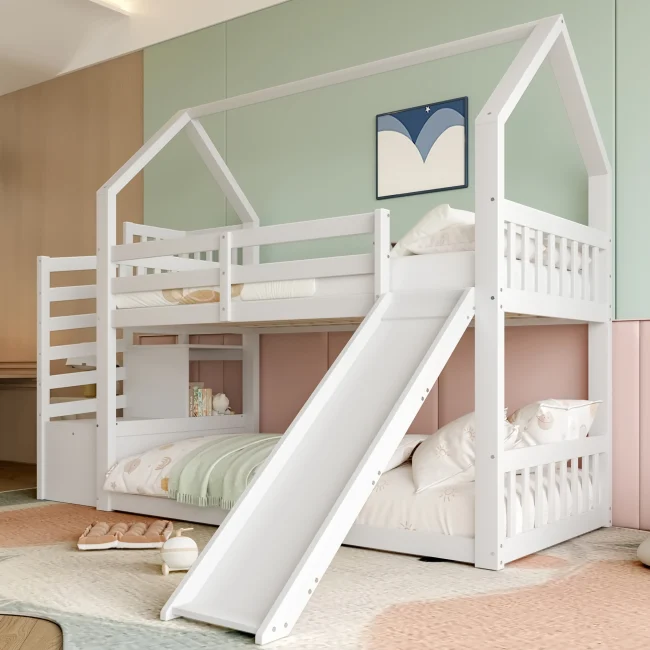 StayPlay Runaway Stapelbed 90x200cm met glijbaan en veilige trap