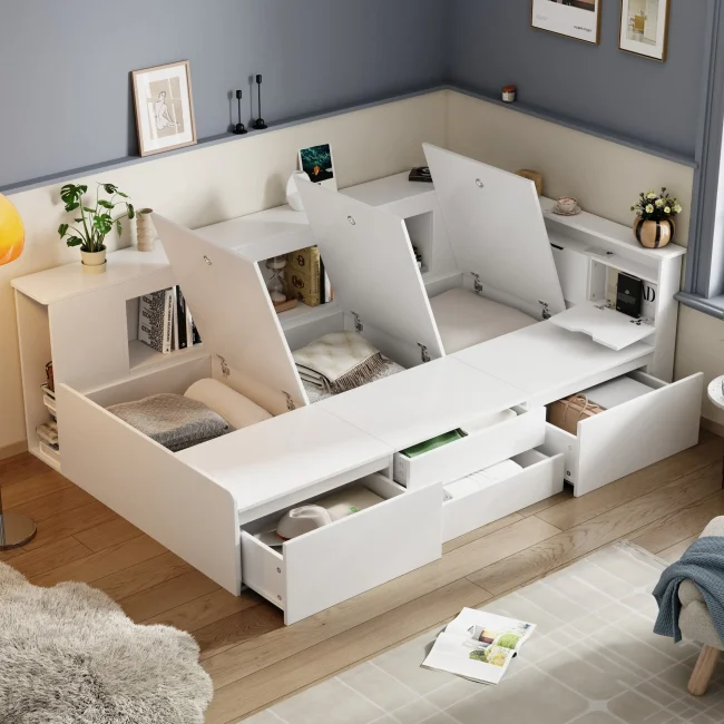 StayPlay Runaway Kinderbed 90x200cm met opbergruimte