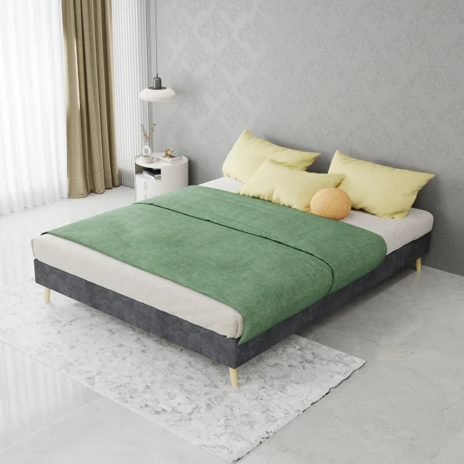 StayPlay Runaway Bedframe 140x200cm – Fluweel Grijs