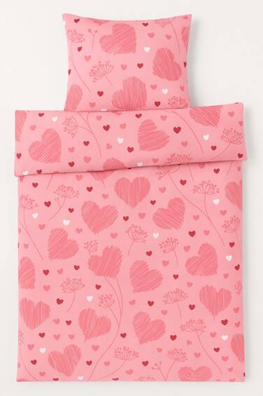 StayPlay Runaway Roze Hartjes Dekbedovertrek