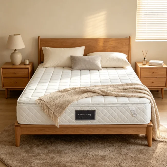 Simurq Springmatras 90x200 cm 7-Zone Cold Foam Matras Pocketveringkernhoes van gewatteerde microvezel Hardheid H3 Hoogte 25 cm, Oeko-Tex gecertificeerd 100 Nachten Proefslaap, Wit