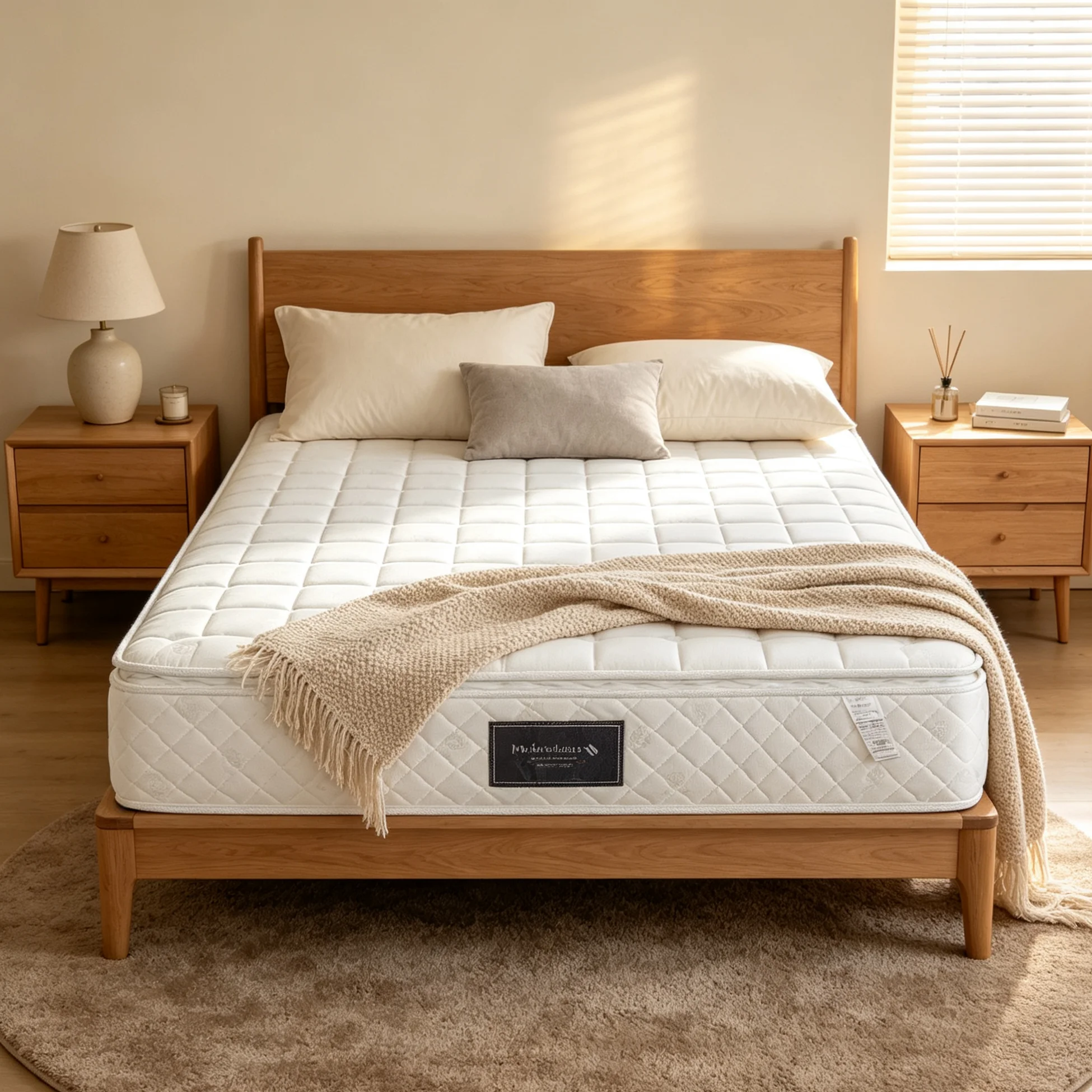 Simurq Springmatras 90x200 cm 7-Zone Cold Foam Matras Pocketveringkernhoes van gewatteerde microvezel Hardheid H3 Hoogte 25 cm, Oeko-Tex gecertificeerd 100 Nachten Proefslaap, Wit