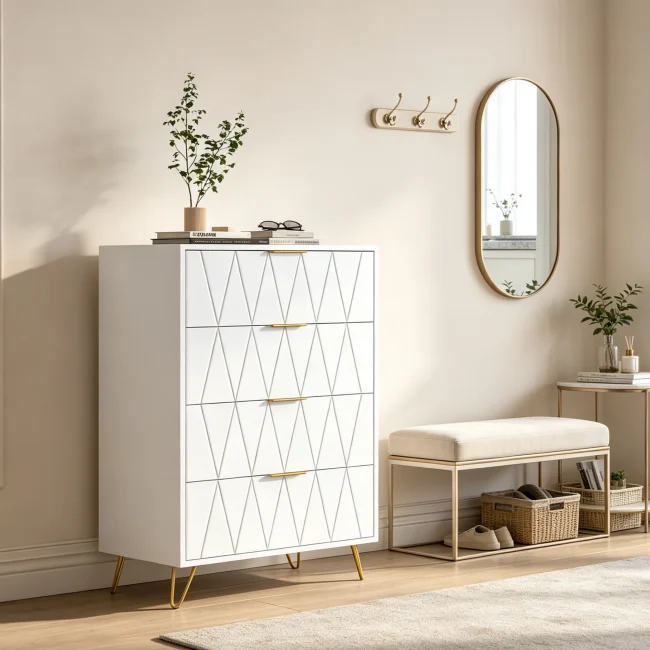 StayPlay Runaway Sideboard 60x34x90cm – Wit met 4 laden