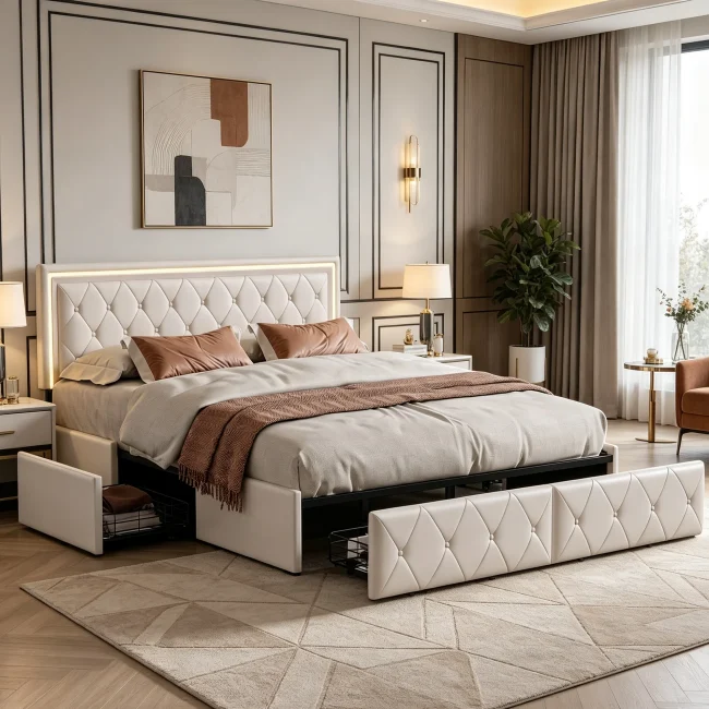 StayPlay Runaway Bed 160x200cm – Wit met 4 laden
