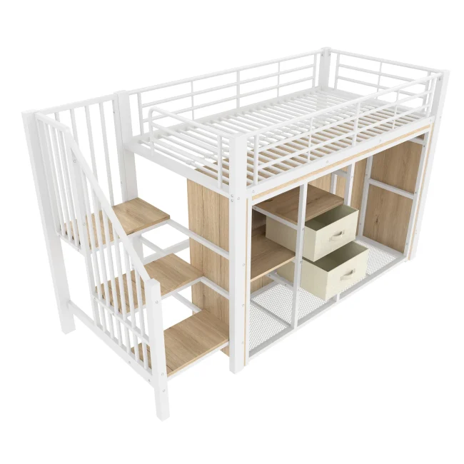 StayPlay Runaway Bed 90x200cm – Wit met 2 laden