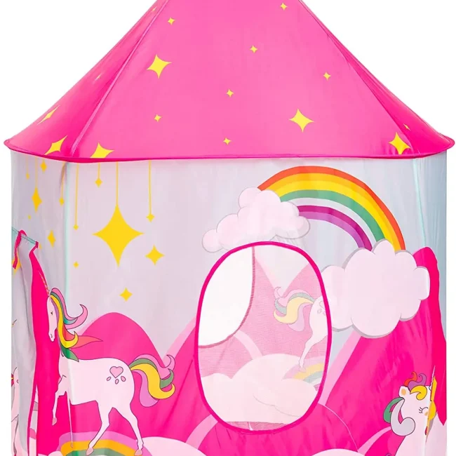 Kinder Speelhuisje Roze Prinsessen Tent voor Meisjes Eenhoorn Kasteel Speeltent voor Kinderen Jongens Pop-up Opvouwbare Tent Speelgoed voor Binnen en Buiten