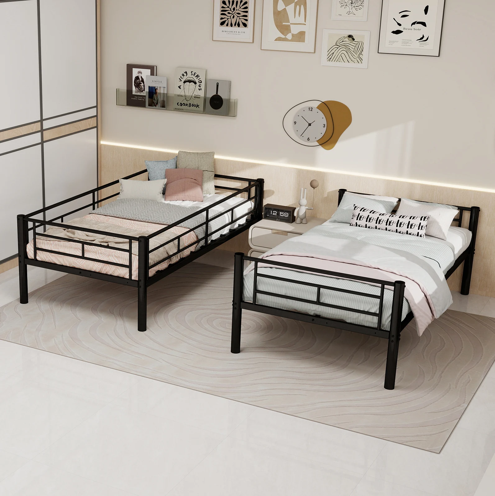 StayPlay Runaway Stapelbed 90x190cm – Zwart
