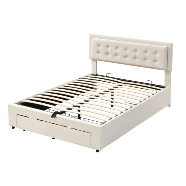StayPlay Runaway Bed 140x200cm – Beige met 2 laden