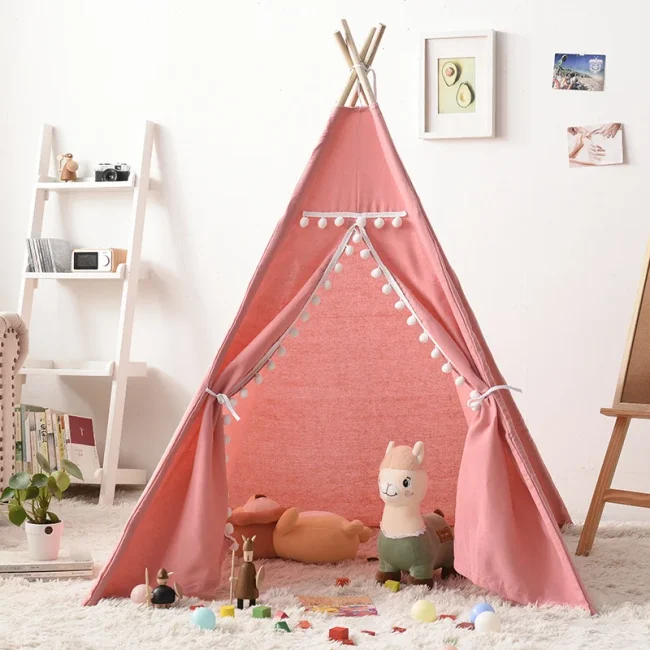 1.3 m/1.6 m Kid Tent Speelhuis Wigwam Tipi Tenten Tipi Peuter voor Kind Draagbare Kind Ballenbak meisje Kasteel Speelkamer