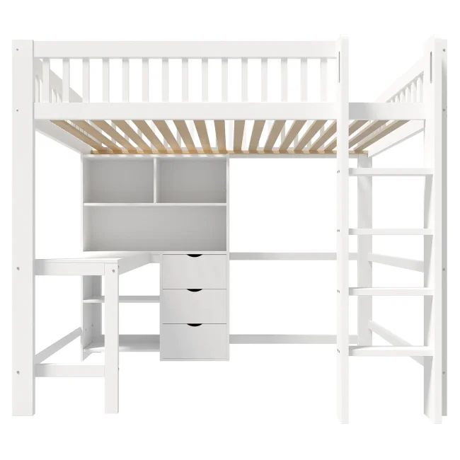 StayPlay Runaway Bed 140x200cm – Wit met 3 laden